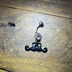 Mustache belly ring
